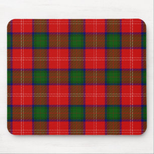 Chisholm tartan red green plaid mouse mat
