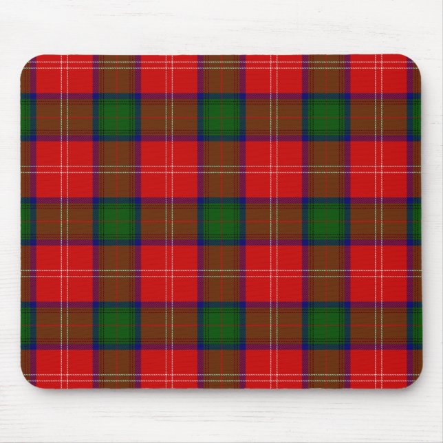 Chisholm tartan red green plaid mouse mat (Front)