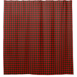 Chisholm tartan red green plaid shower curtain