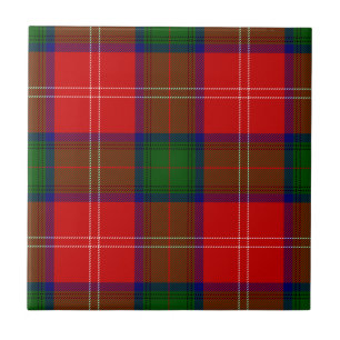 Chisholm tartan red green plaid tile