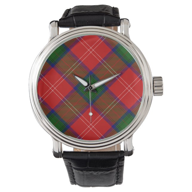 Chisholm tartan red green plaid watch (Front)