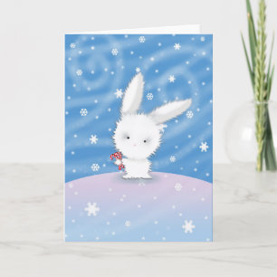 Chistmas Bunny Card Snow Bunny