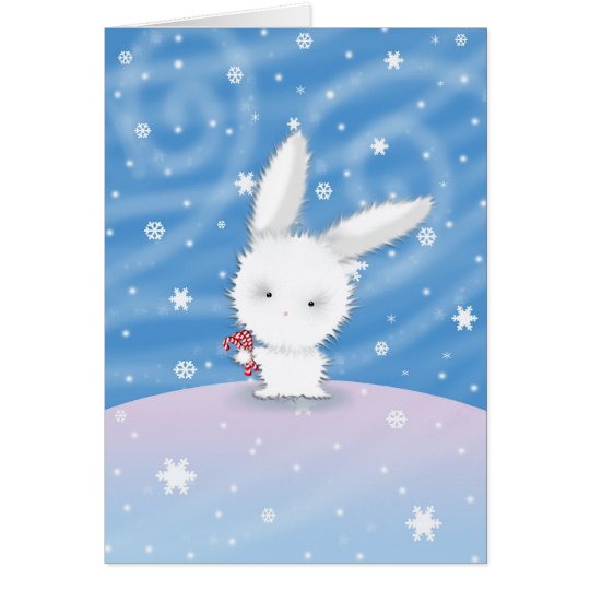 Chistmas Bunny Card Snow Bunny