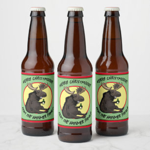 Chistmas Moose Bottle Labels