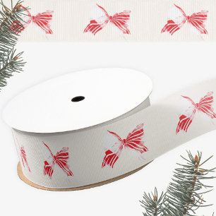 Chistmas Peppermint Plaid Tied With Bow Holiday Grosgrain Ribbon