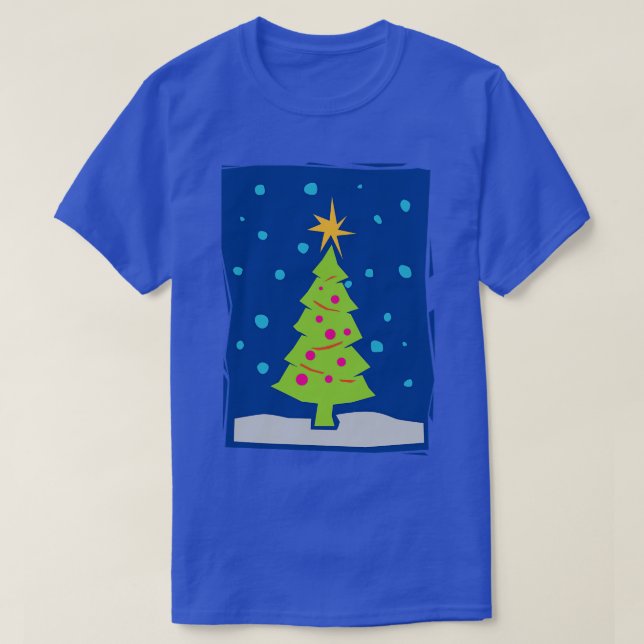 Chistmas Tree Paper Cut Clean T-Shirt (Design Front)