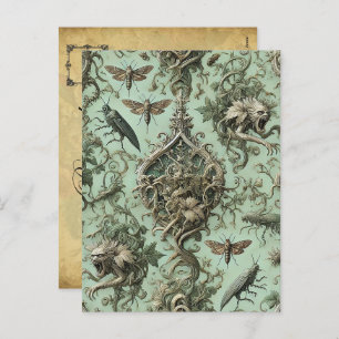 Chitinous Elegy – Gothic Insect Holiday Postcard