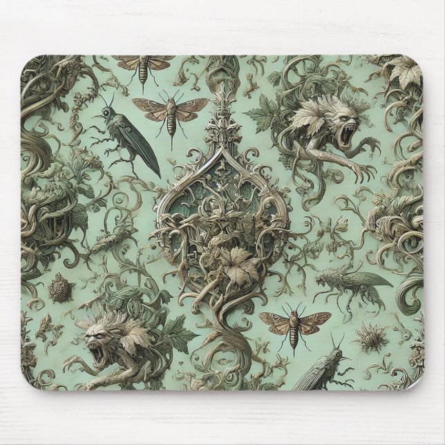 Chitinous Elegy – Gothic Insect  Mouse Mat (Front)