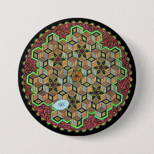 "Chitta Vritti Nirodha" (colour drawing) 7.5 Cm Round Badge