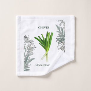 Chives — Allium schoenoprasum Bath Towel Set