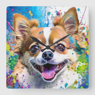 Chiwawa Dog Square Wall Clock