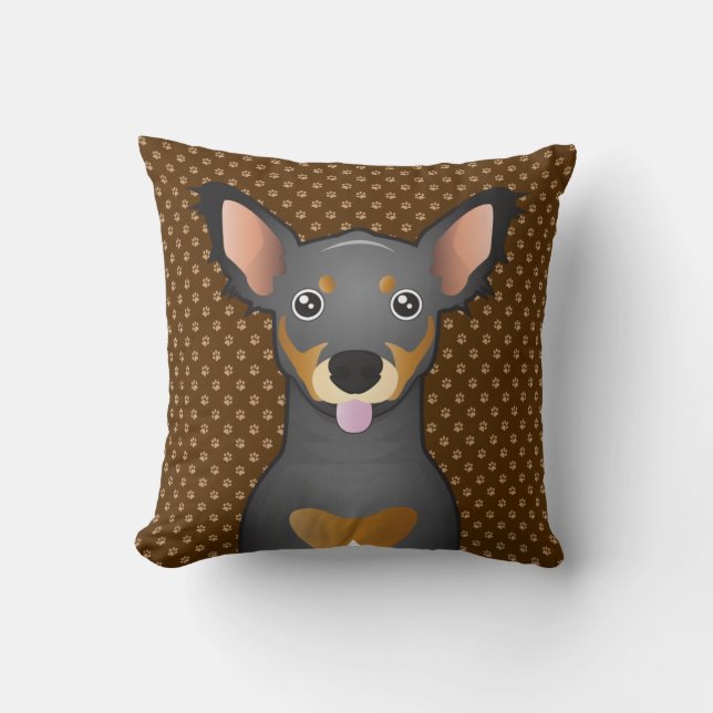 Chiweenie Dog Cartoon Paws Cushion (Front)