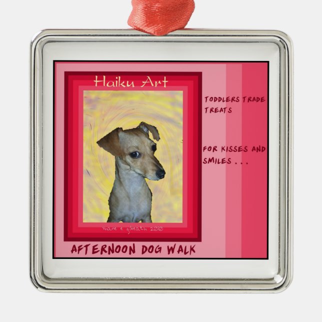 Chiweenie Haiku Art Ornament (Front)