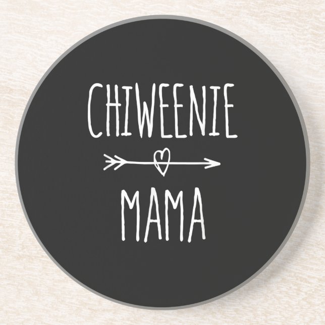 chiweenie mama  chihuahua mum gift coaster (Front)