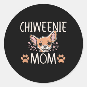 chiweenie mon chihuahua cute dog owner love classic round sticker