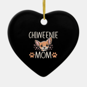 chiweenie mum chihuahua cute dog owner love lover ceramic tree decoration