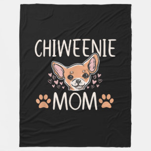chiweenie mum chihuahua cute dog owner love lover fleece blanket