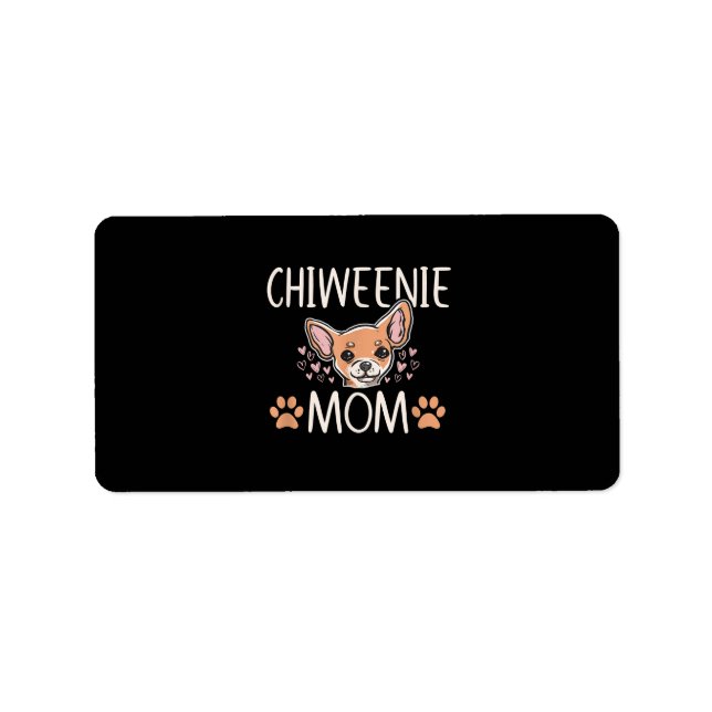 chiweenie mum chihuahua cute dog owner love lover label (Front)