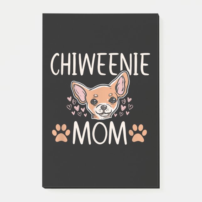 chiweenie mum chihuahua cute dog owner love lover post-it notes (Front)