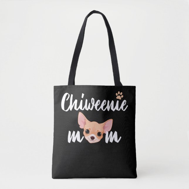 Chiweenie Mum Pet Dog Lovers Mama Gift Idea Tote Bag (Front)