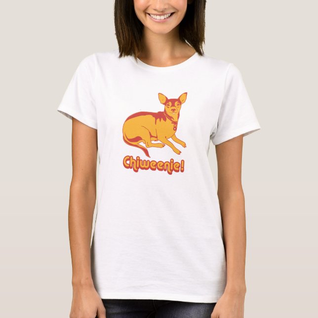 Chiweenie T-Shirt - Pop Art - Red and Gold - Pet (Front)