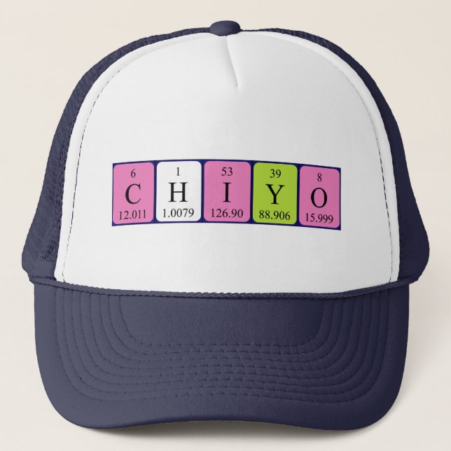 Chiyo periodic table name hat (Front)