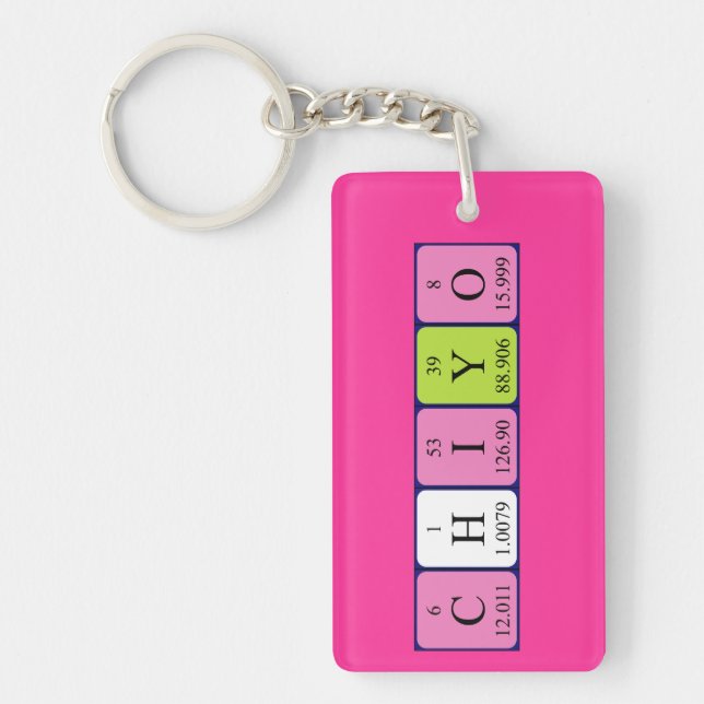 Chiyo periodic table name keyring (Front)