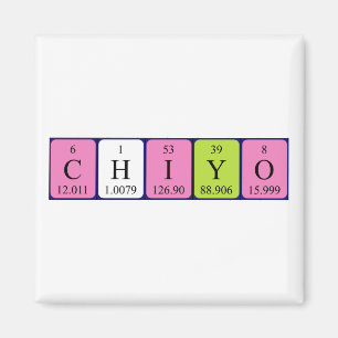Chiyo periodic table name magnet