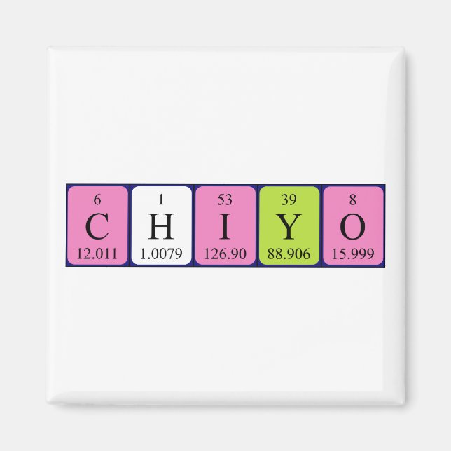 Chiyo periodic table name magnet (Front)