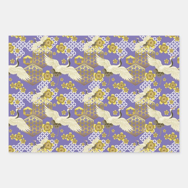 Chiyogami Yuzen Washi Style pattern Wrapping Paper Sheet (Front)