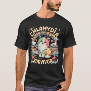 Chlamydia Survivor Cat Funny Sarcastic for Men Adu T-Shirt