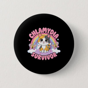Chlamydia Survivor Cat Meme Funny Shirts For Men A 6 Cm Round Badge