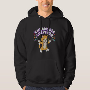 Chlamydia Survivor Funny Cat Sarcastic Y2K Inappro Hoodie