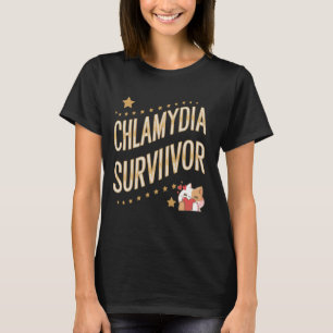 Chlamydia Survivor Funny Cat Sarcastic Y2K Inappro T-Shirt