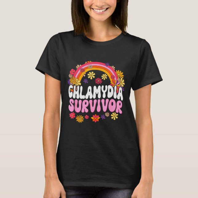 Chlamydia Survivor Funny Graphic  T-Shirt (Front)