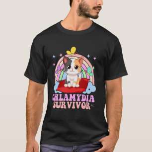 Chlamydia Survivor Rainbow Cat Bacterium Adult Hum T-Shirt