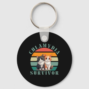 Chlamydia Survivor Retro Sarcastic Ironic Y2k Inap Key Ring