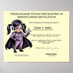 Chloe Autism Mindfullness Milestone Certificate Poster