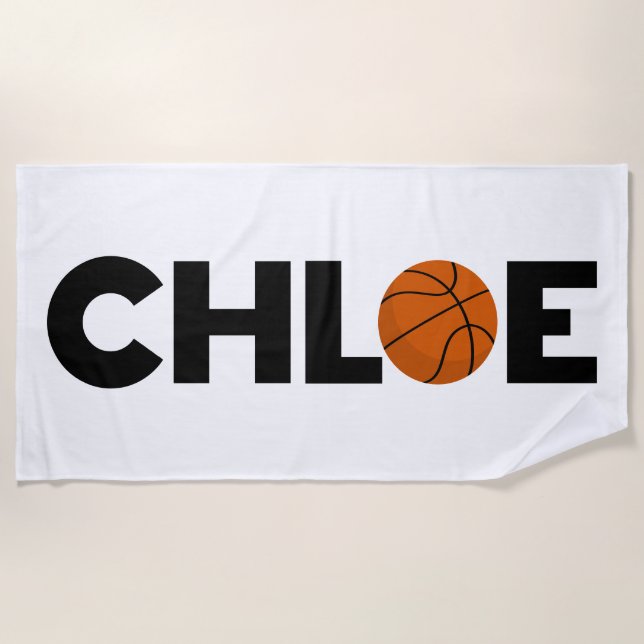 Chloe Basketball Beach Towel (Front)