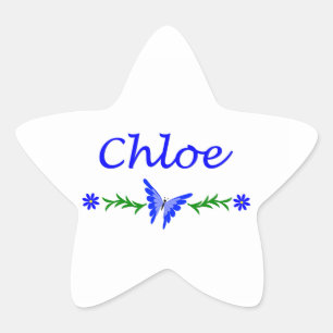 Chloe (Blue Butterfly) Star Sticker
