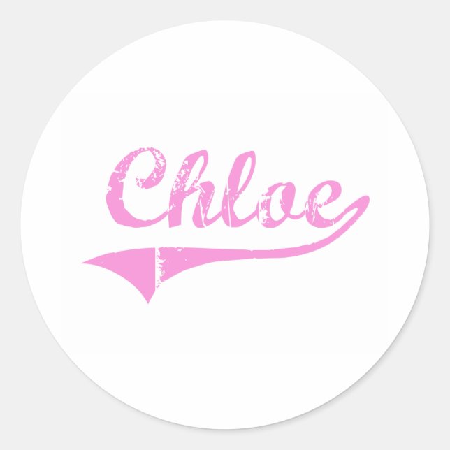 Chloe Classic Style Name Round Sticker (Front)