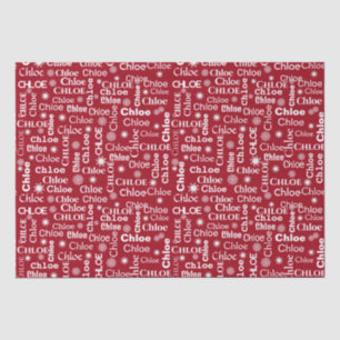CHLOE Custom Name With Snowflakes  Tissue Paper