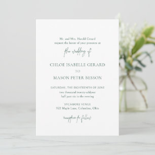 Chloe Evergreen Elegant Wedding Invitation
