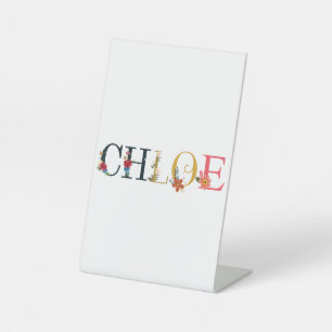 CHLOÉ First Name Elegant Embroidered Pedestal Sign