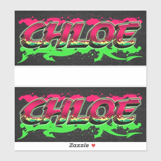 Chloe First Name Graffiti Sticker (Sheet)