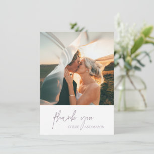 Chloe Lavender Fog Elegant Wedding Thank You Card