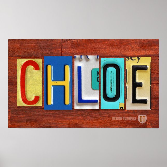CHLOE License Plate Lettering Name Sign Poster (Front)