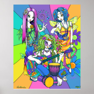 "Chloe,Melody,Harmony" Flower Fairy Band Poster