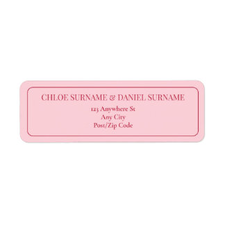 CHLOE Modern Bold Pink RSVP Return Address Label