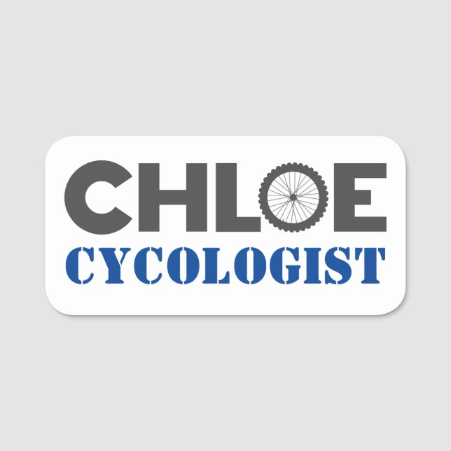 Chloe Mountain Biker Name Tag (Front)